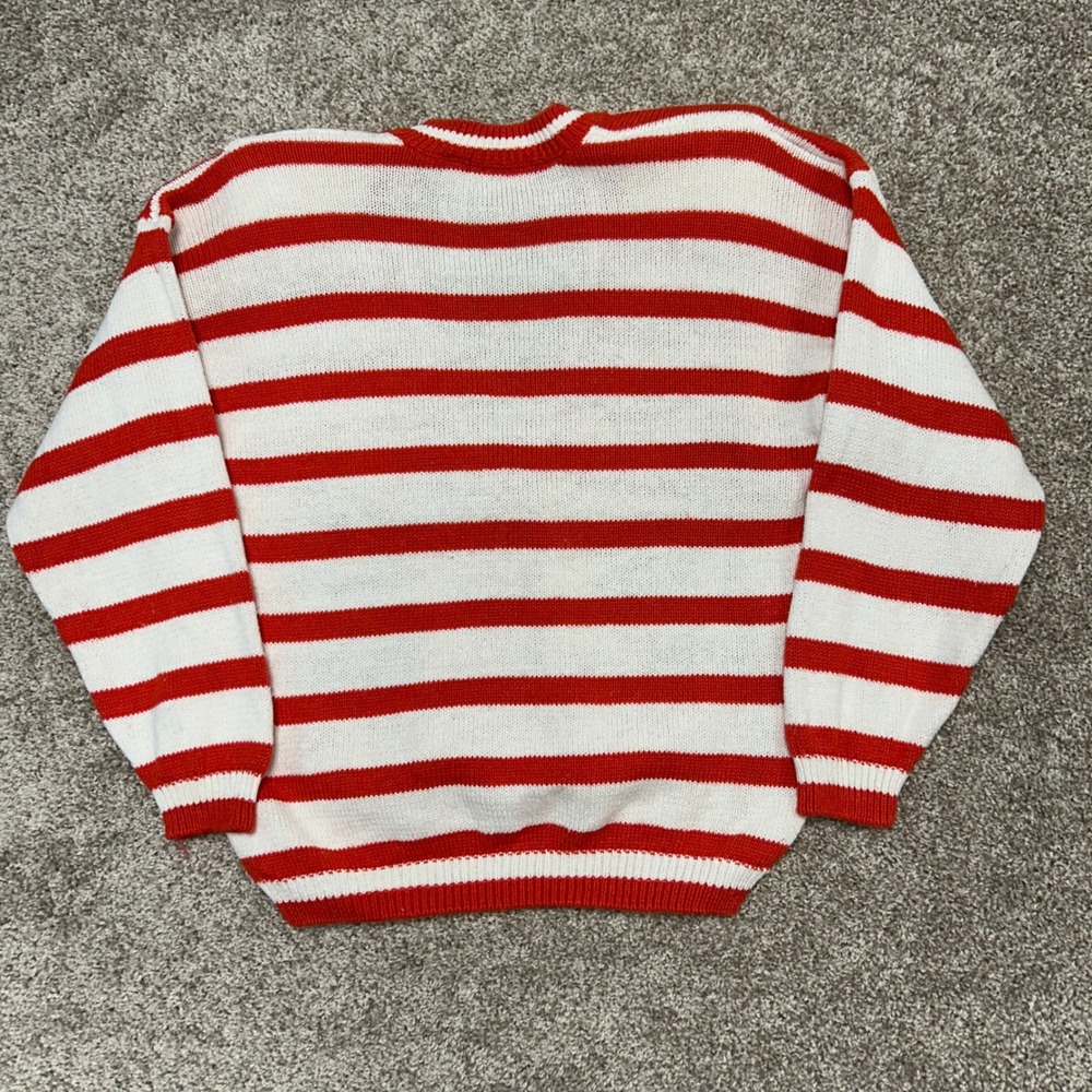 vintage Jordache‎ Cardigan Sweater Striped Nautical Women Size Medium V-Neck - Picture 5 of 8